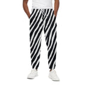 Black White Zebra Pattern Print Cotton Sweatpants
