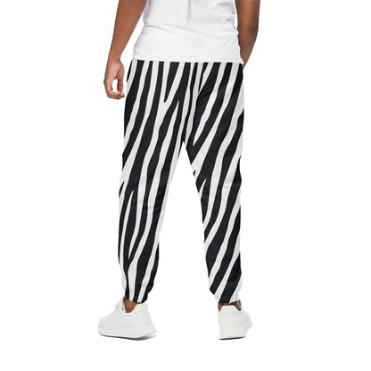 Black White Zebra Pattern Print Cotton Pants