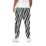 Black White Zebra Pattern Print Cotton Pants