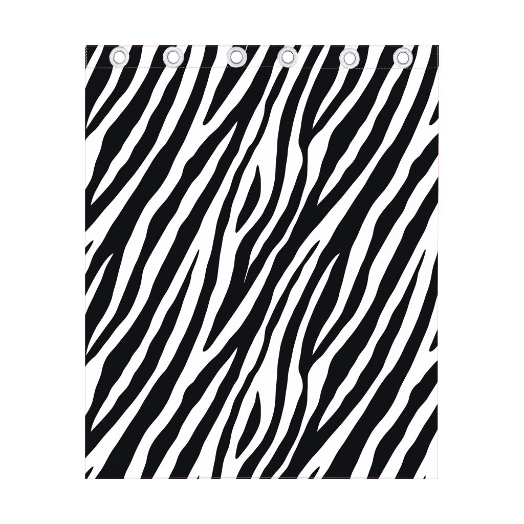 Black White Zebra Pattern Print Curtain