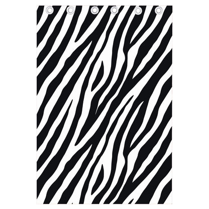 Black White Zebra Pattern Print Curtain