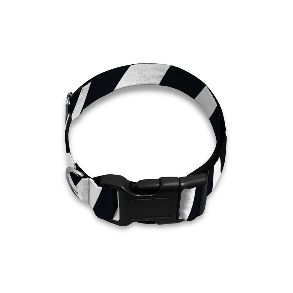Black White Zebra Pattern Print Dog Collar