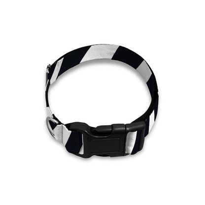 Black White Zebra Pattern Print Dog Collar