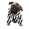 Black White Zebra Pattern Print Dog Zip Up Hoodie