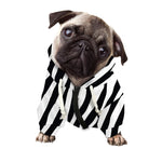 Black White Zebra Pattern Print Dog Zip Up Hoodie