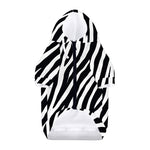 Black White Zebra Pattern Print Dog Zip Up Hoodie