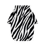 Black White Zebra Pattern Print Dog Zip Up Hoodie