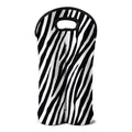 Black White Zebra Pattern Print Double Neoprene Wine Tote