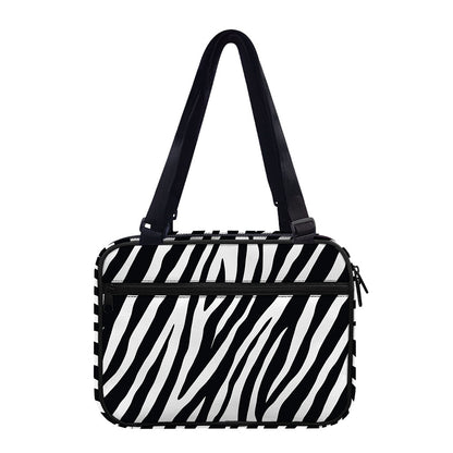 Black White Zebra Pattern Print Double Strap Bible Bag