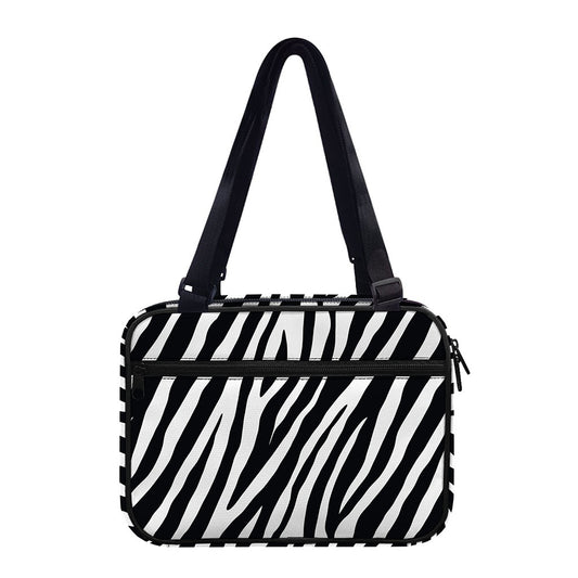 Black White Zebra Pattern Print Double Strap Bible Bag