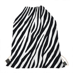 Black White Zebra Pattern Print Drawstring Bag