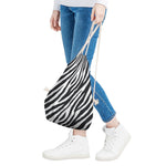 Black White Zebra Pattern Print Drawstring Bag