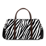 Black White Zebra Pattern Print Duffle Bag