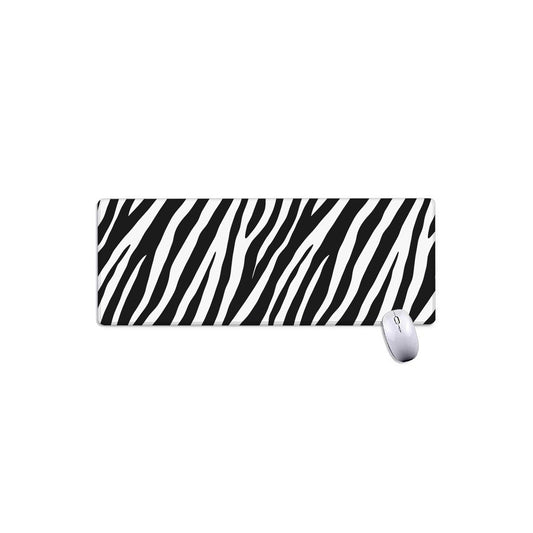 Black White Zebra Pattern Print Extended Mouse Pad