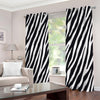 Black White Zebra Pattern Print Extra Wide Grommet Curtains