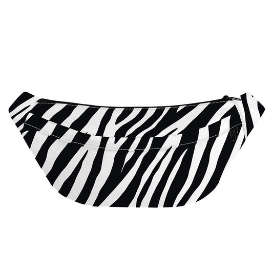 Black White Zebra Pattern Print Fanny Pack
