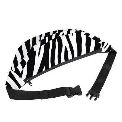 Black White Zebra Pattern Print Fanny Pack