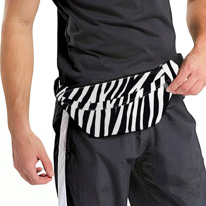 Black White Zebra Pattern Print Fanny Pack