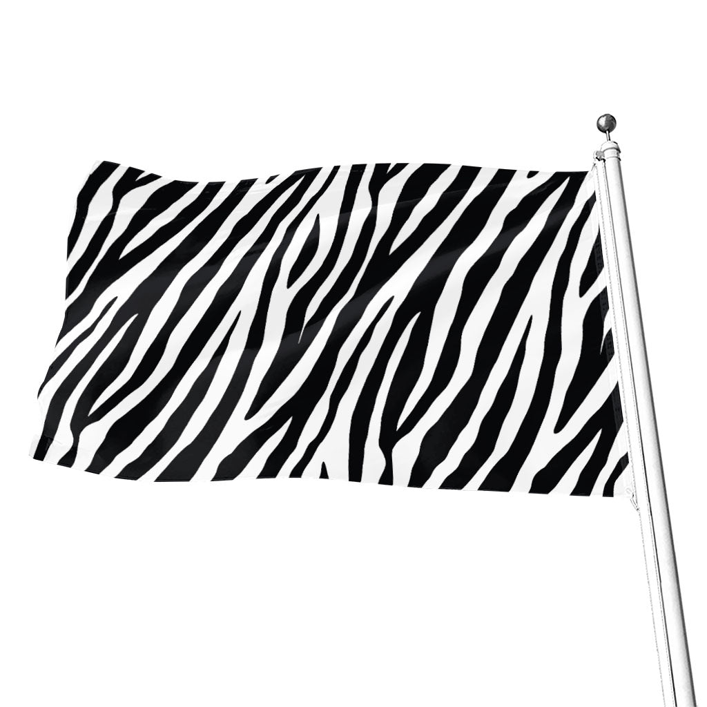Black White Zebra Pattern Print Flag