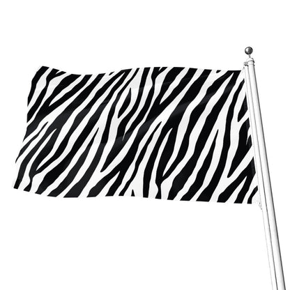 Black White Zebra Pattern Print Flag