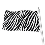 Black White Zebra Pattern Print Flag