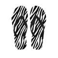 Black White Zebra Pattern Print Flip Flops