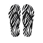 Black White Zebra Pattern Print Flip Flops