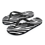 Black White Zebra Pattern Print Flip Flops