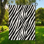 Black White Zebra Pattern Print Garden Flag