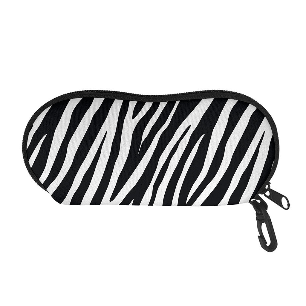 Black White Zebra Pattern Print Glasses Case
