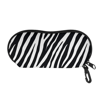 Black White Zebra Pattern Print Glasses Case