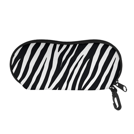 Black White Zebra Pattern Print Glasses Case