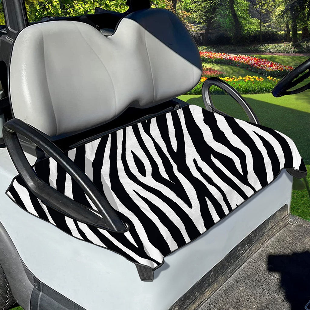 Black White Zebra Pattern Print Golf Cart Seat Cover