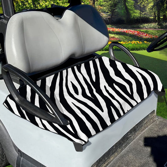 Black White Zebra Pattern Print Golf Cart Seat Cover