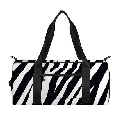 Black White Zebra Pattern Print Gym Bag