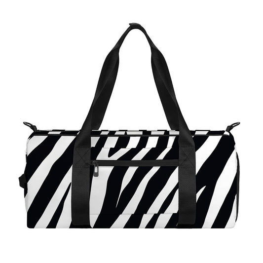 Black White Zebra Pattern Print Gym Bag