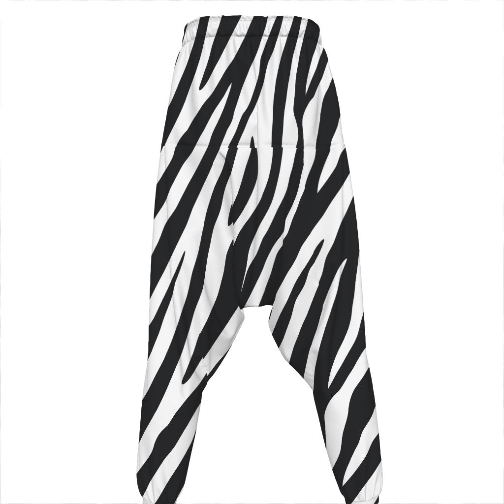 Black White Zebra Pattern Print Hammer Pants