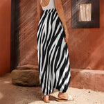 Black White Zebra Pattern Print Harem Pants