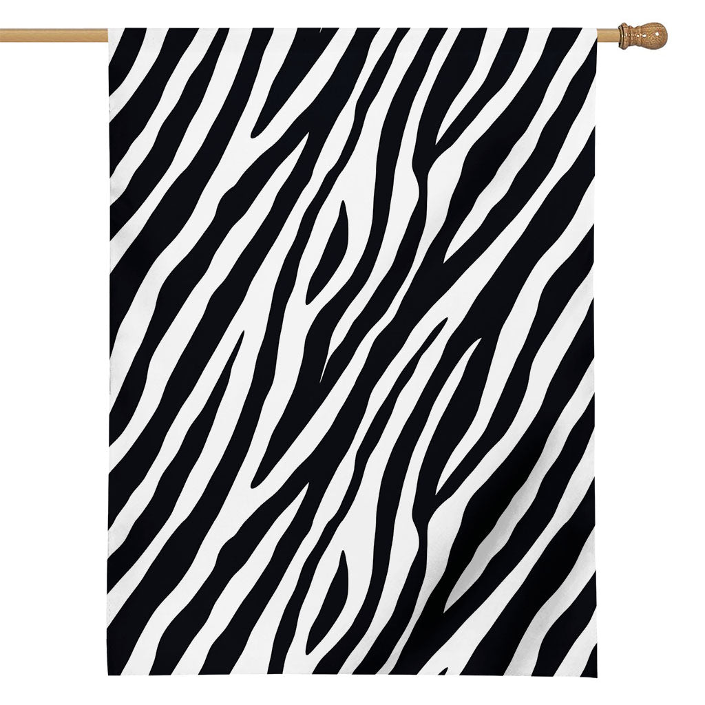 Black White Zebra Pattern Print House Flag