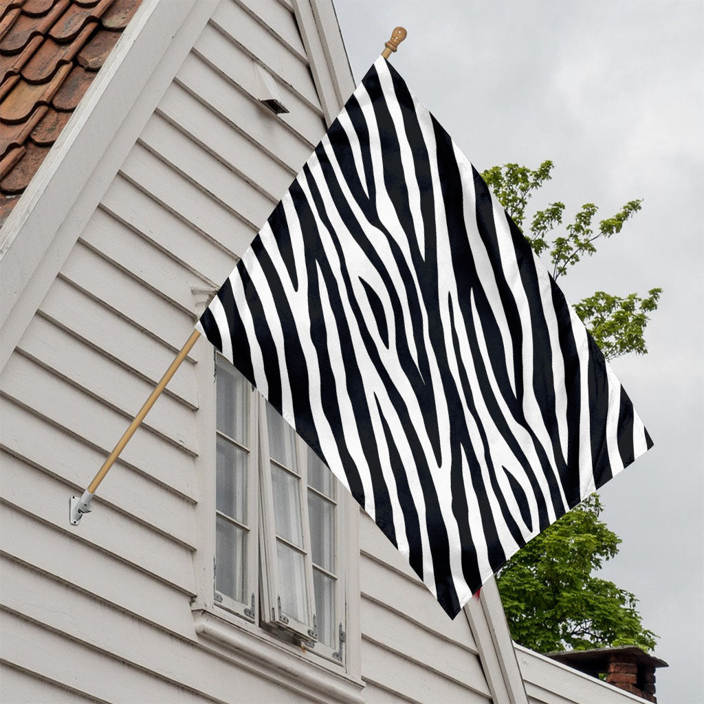 Black White Zebra Pattern Print House Flag