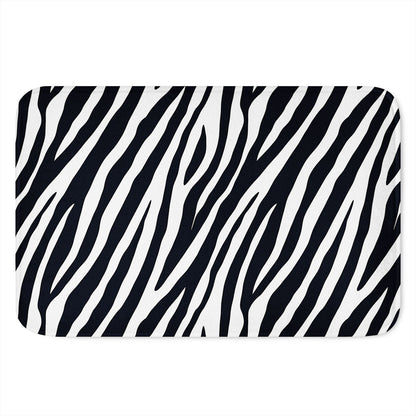 Black White Zebra Pattern Print Indoor Door Mat