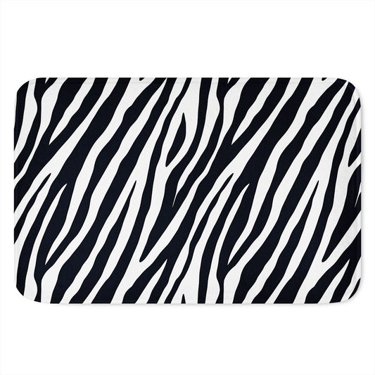 Black White Zebra Pattern Print Indoor Door Mat