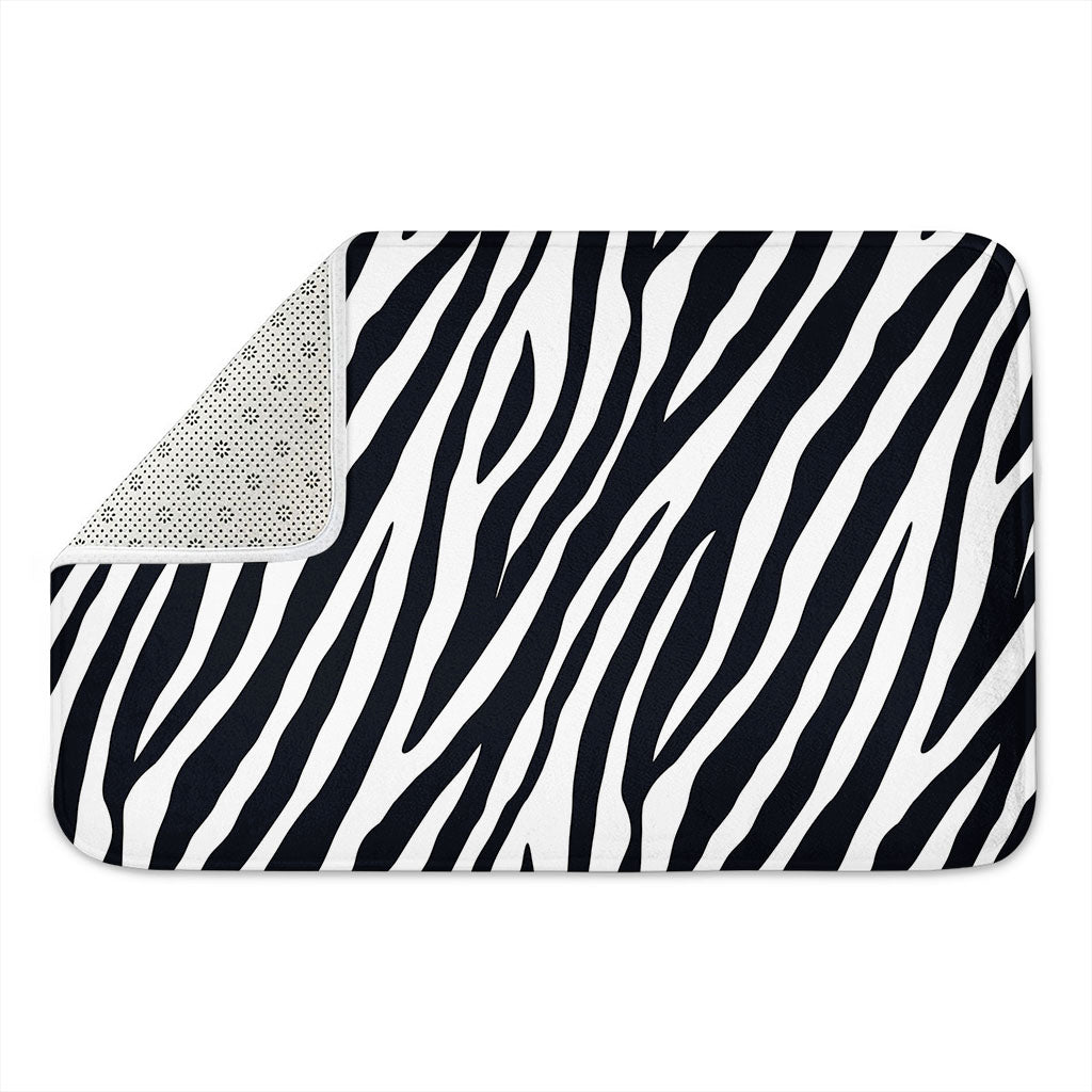 Black White Zebra Pattern Print Indoor Door Mat