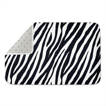 Black White Zebra Pattern Print Indoor Door Mat