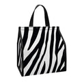 Black White Zebra Pattern Print Insulated Lunch Tote