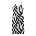 Black White Zebra Pattern Print Jersey Midi Cami Dress