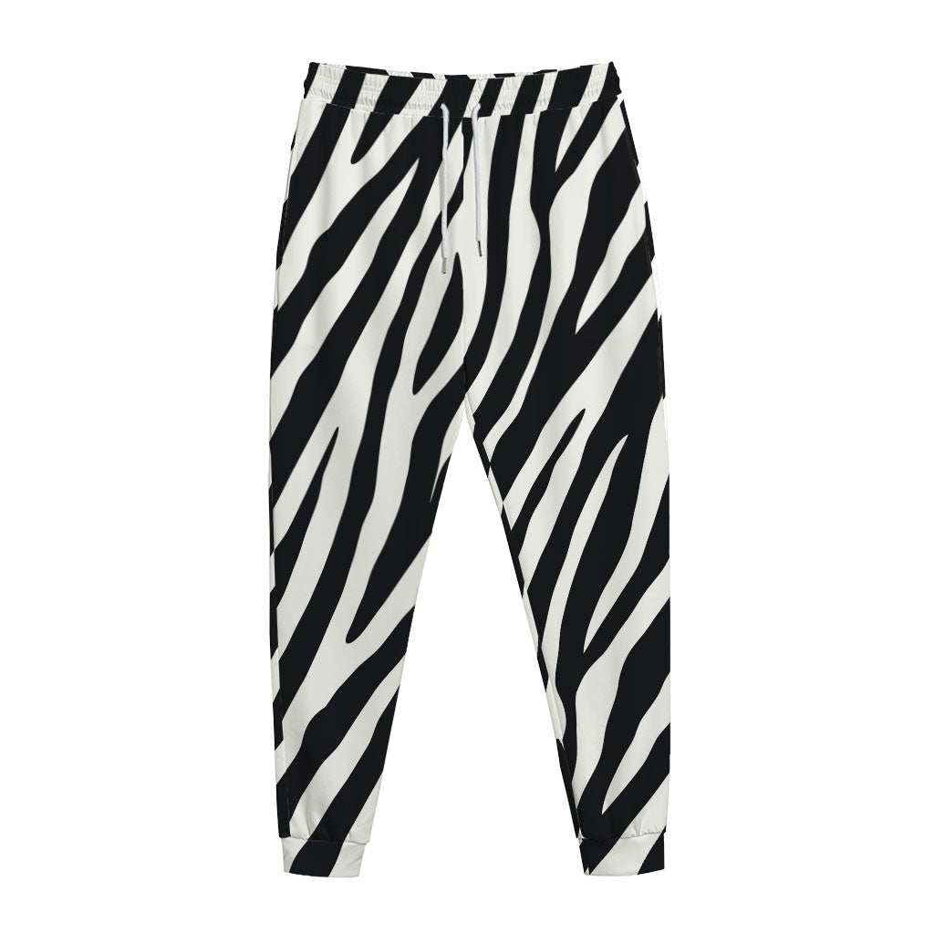 Black White Zebra Pattern Print Jogger Pants