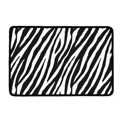 Black White Zebra Pattern Print Kitchen Mat