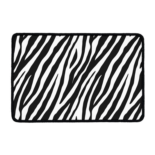 Black White Zebra Pattern Print Kitchen Mat