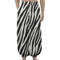 Black White Zebra Pattern Print Lantern Pants
